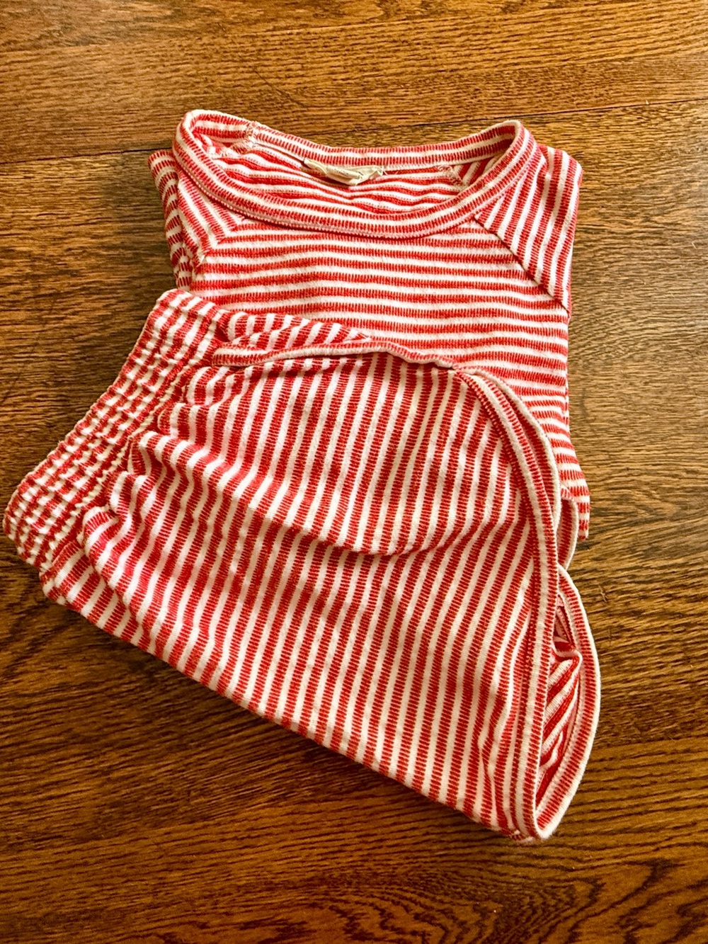 Madewell Red and White Striped Short Sleeve Pajama Set